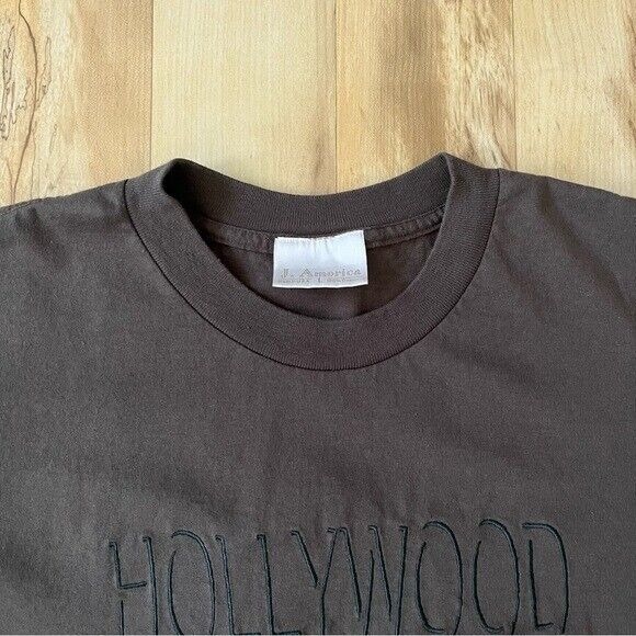 Vintage Hollywood California T-shirt Men's Large Brown Tourist Tee Film Reel - Picture 9 of 12